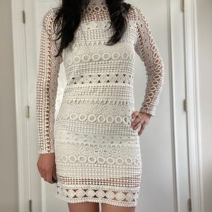 White Lace Mini Dress